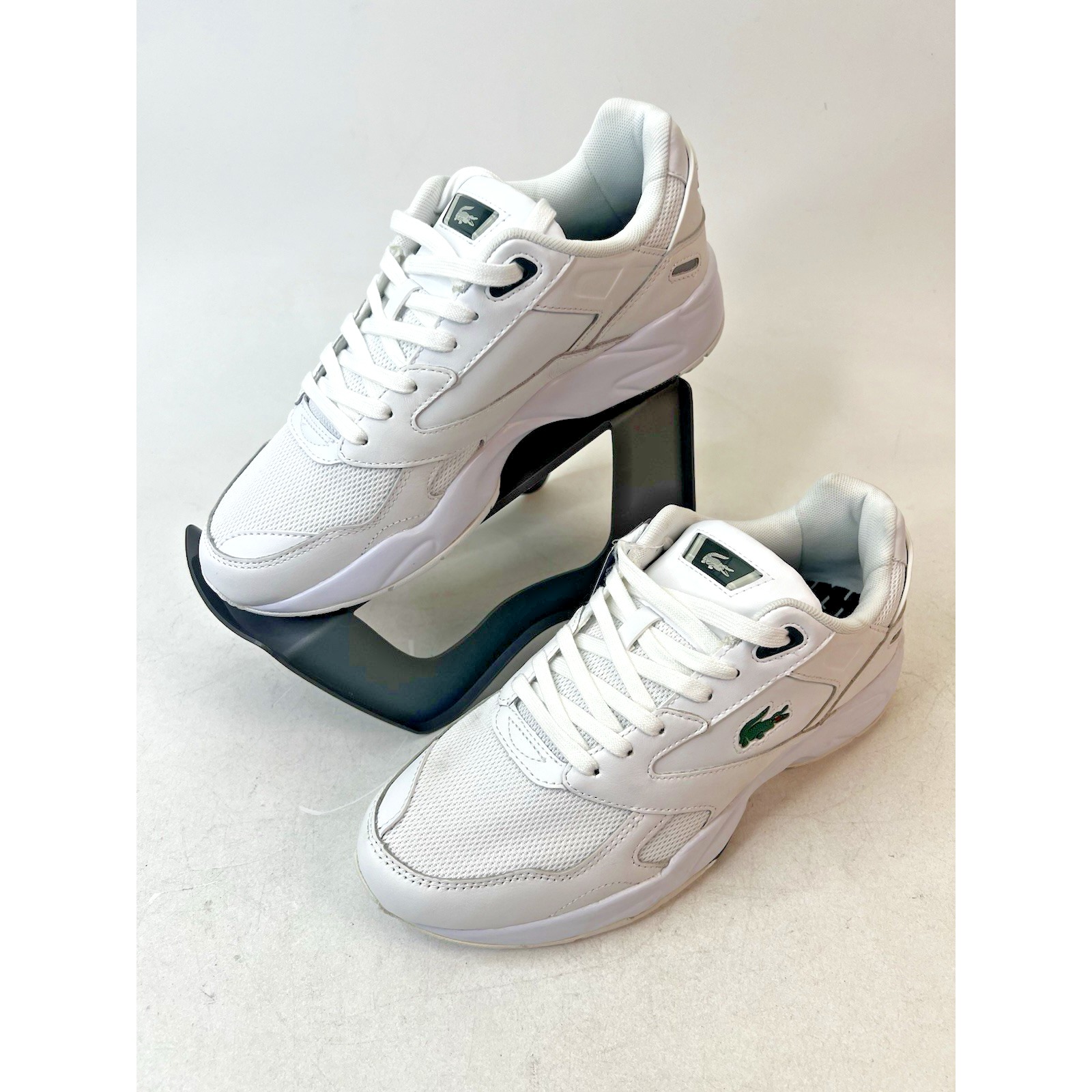 Lacoste Sneaker Storm 96 Lo 0120 3 Sma Wht/Dk Grn Textile Men's Size 9